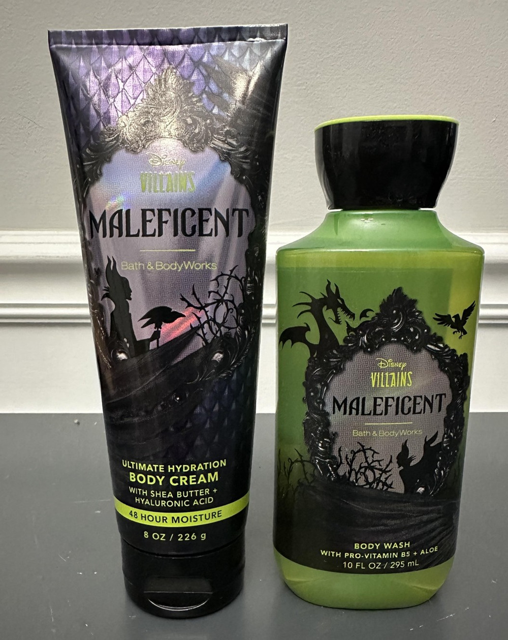 Disney Villains Maleficent Bath & Body Works Body Wash 10oz Cream 8oz Gift Set
